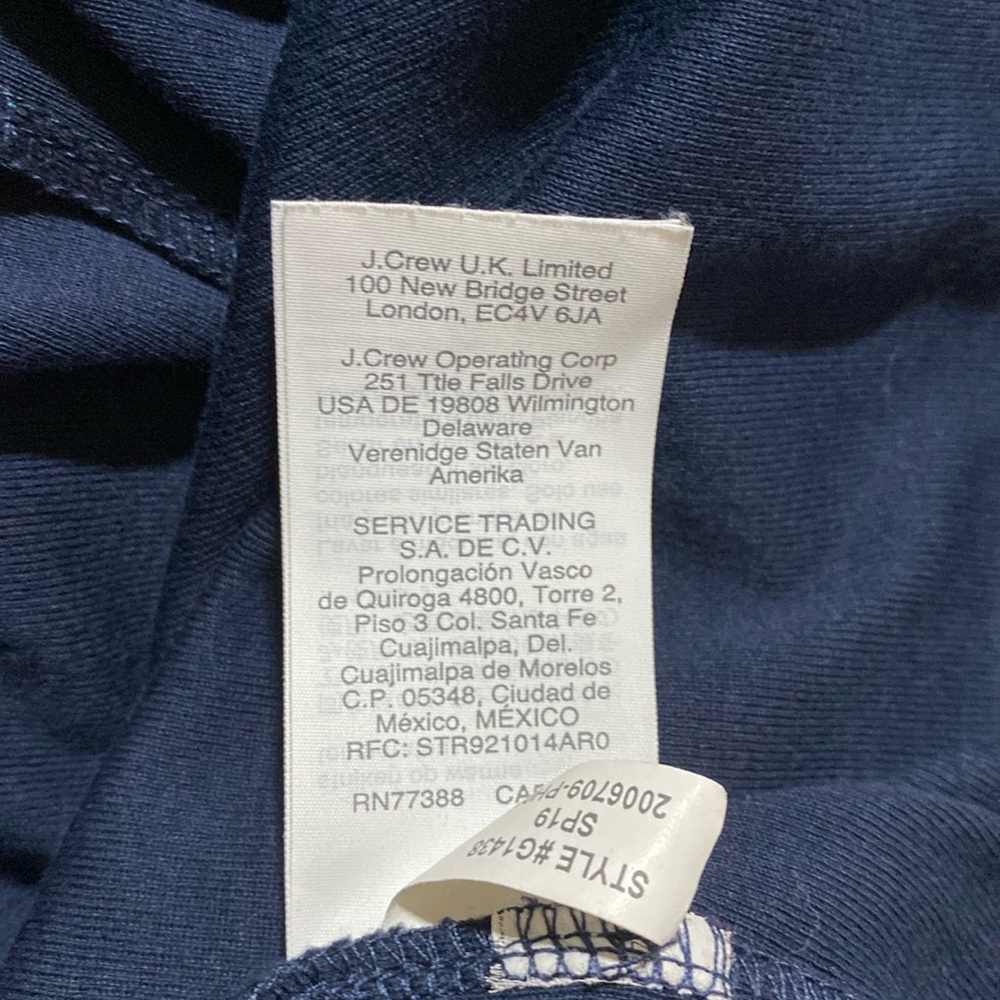 J. Crew Perfect Fit Cotton Tee - Dark Blue NWOT Size Medium - Picture 7 of 9